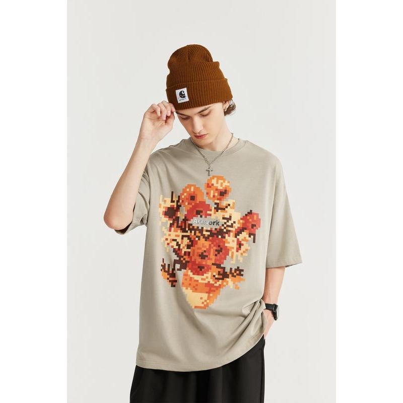 Camiseta metalizada con estampado de girasoles