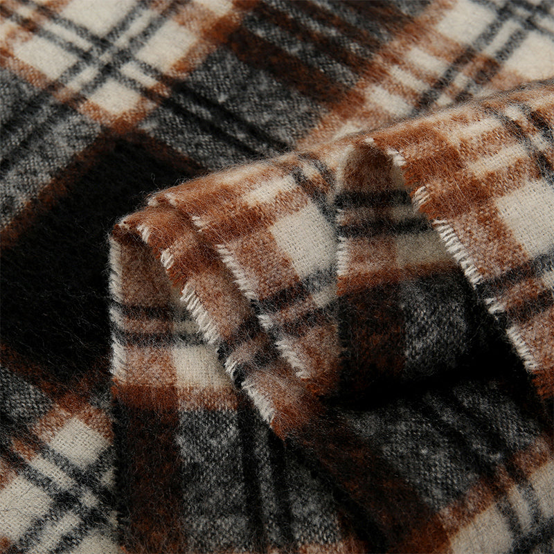 Eleganter, karierter Kaschmirschal – dicker und warmer Wickelschal