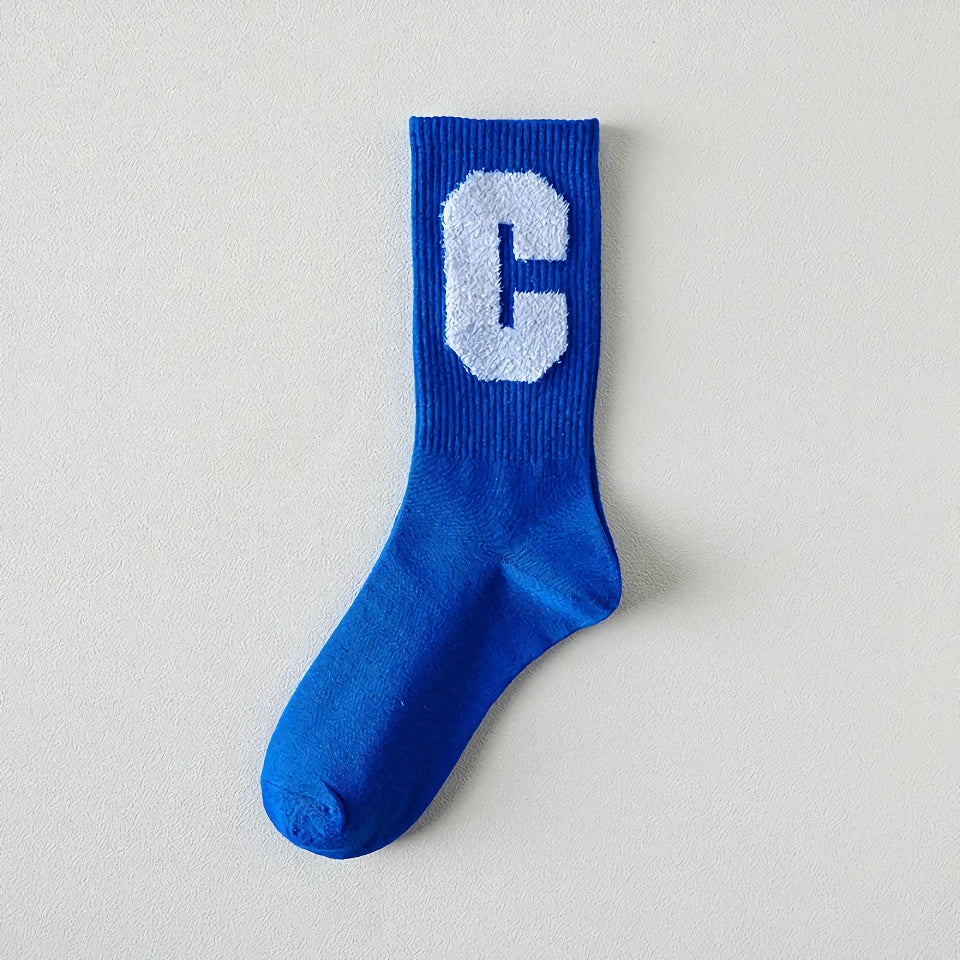 Calcetines de algodón azul de estilo Harajuku