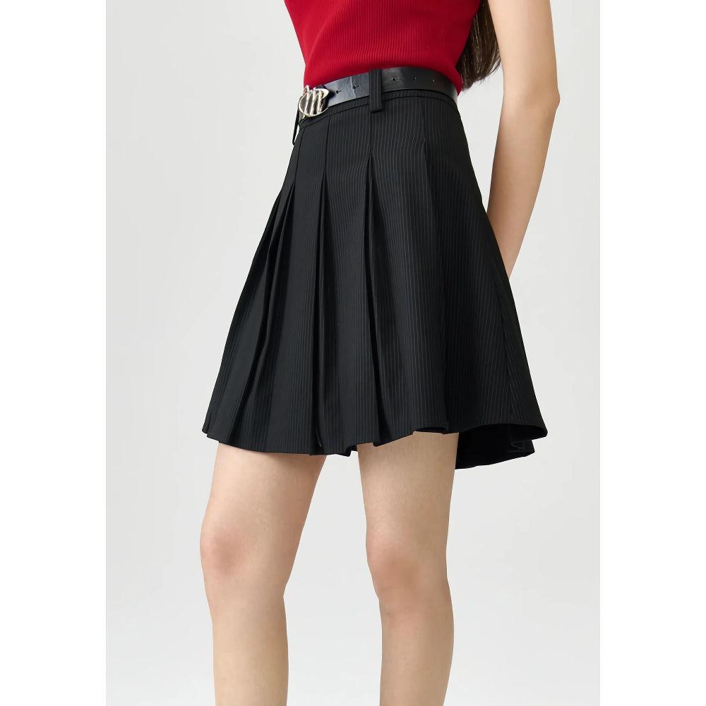 Falda retro de talle alto con corte A