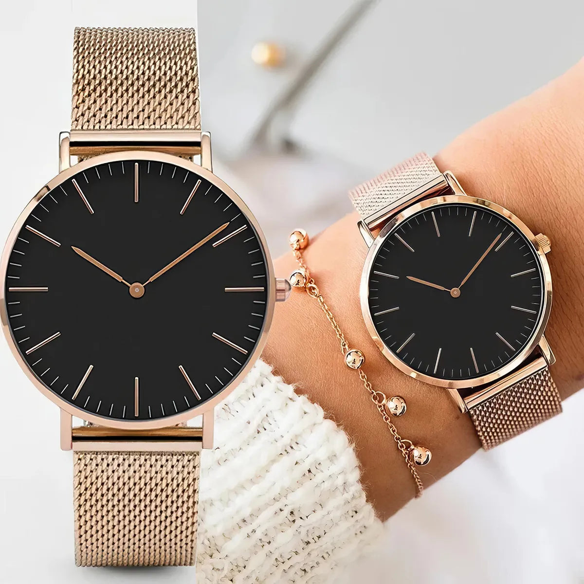 Luxuriöse Damenarmbanduhr in Roségold – elegantes Zeitmesser