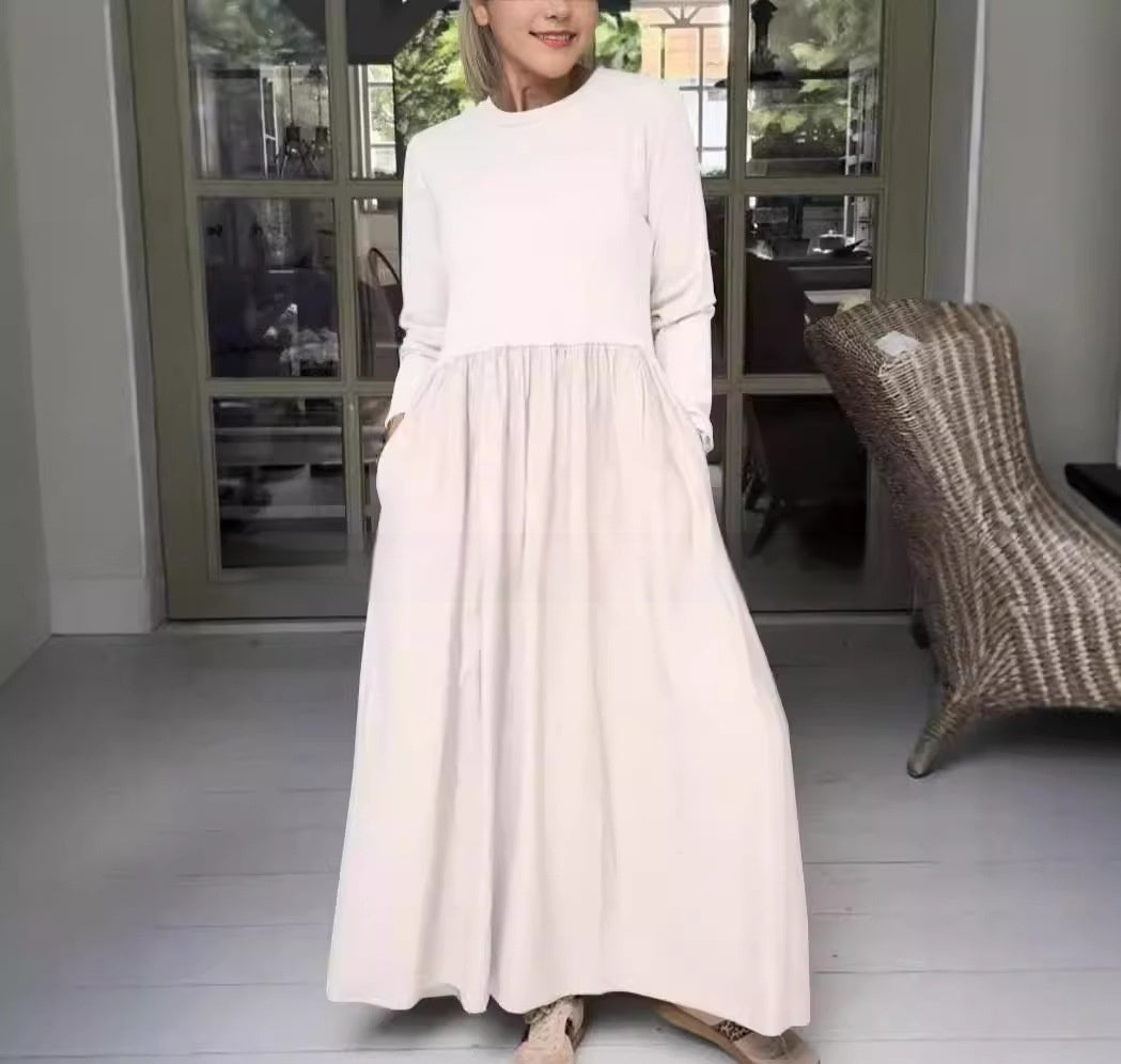 Vestido de punto midi con bolsillos para mujer