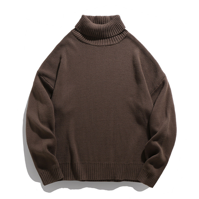 Suéter de cuello alto de color liso para pareja japonesa