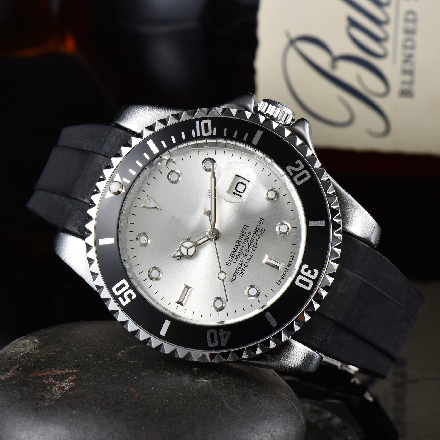 Men's Silicone Band Quartz Calendar Watch - Dazpy