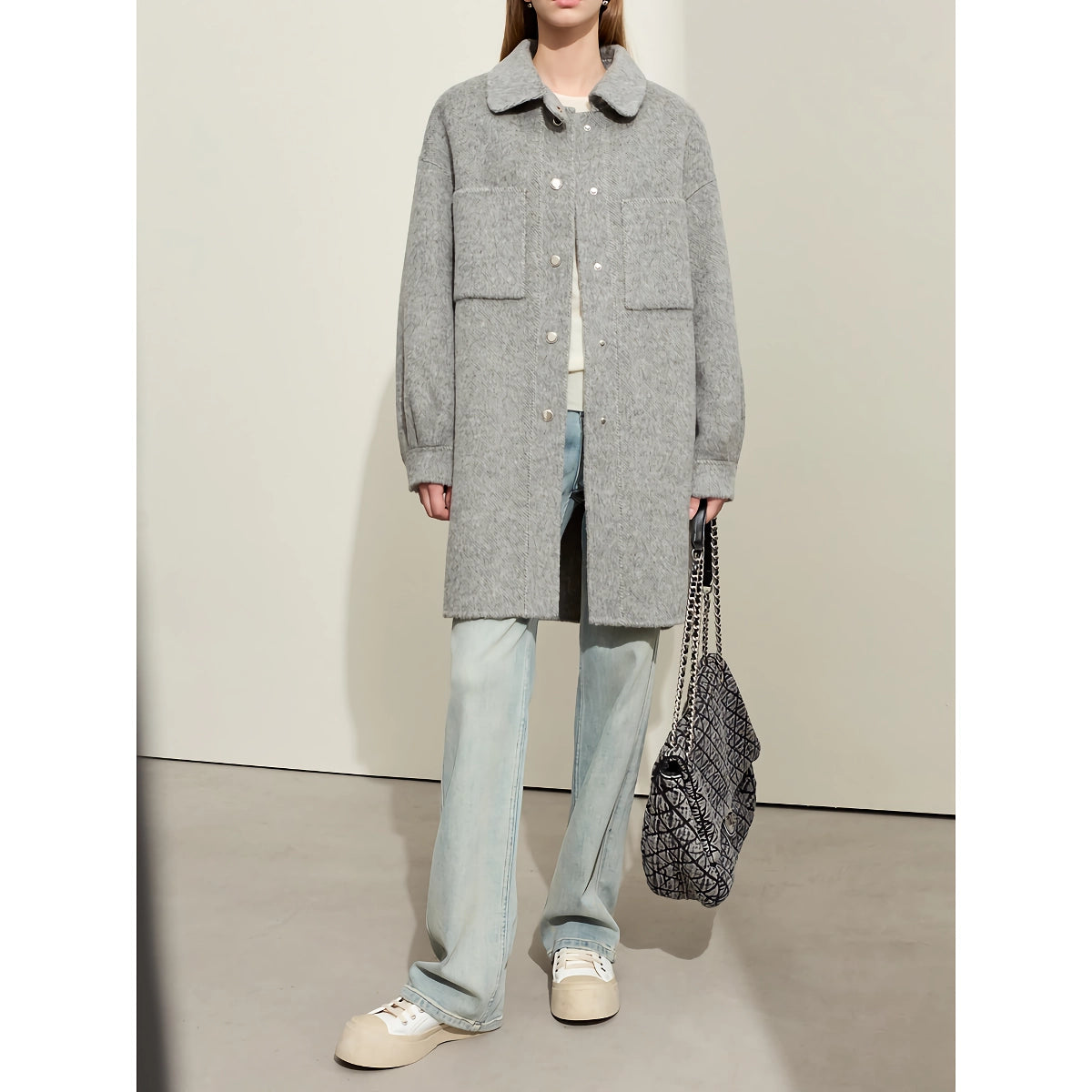 Retro-Jeanshose mit weitem Bein für Damen