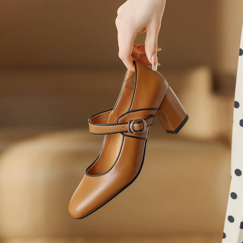 Elegante Mary Jane Heels aus echtem Leder für Damen