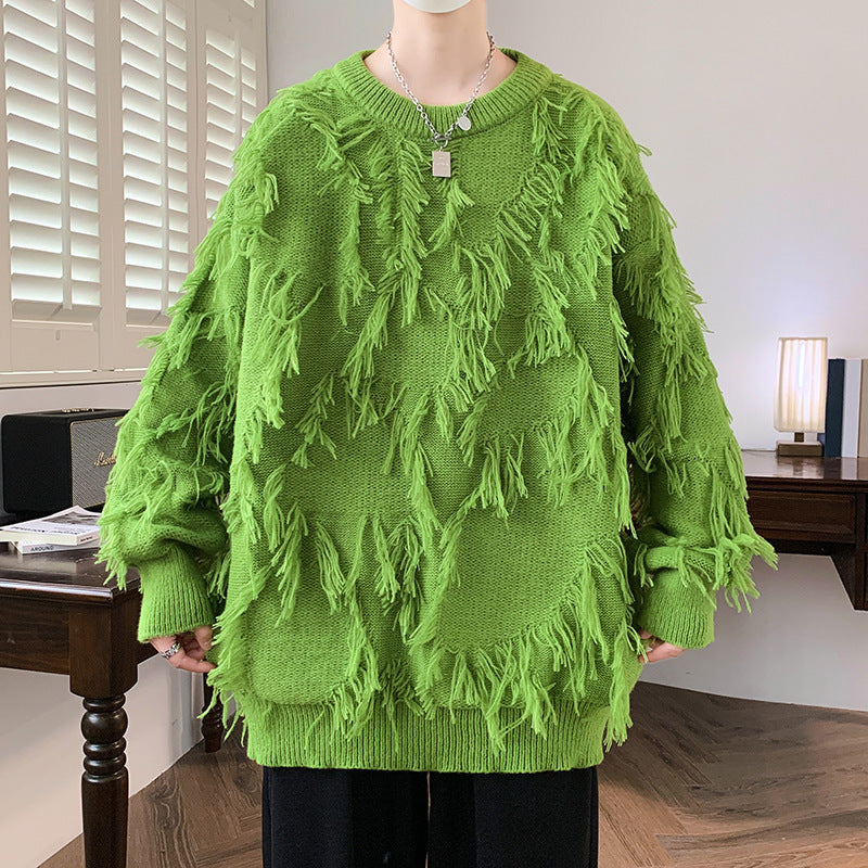 Suéter de manga larga con cuello redondo y estampado de jacquard