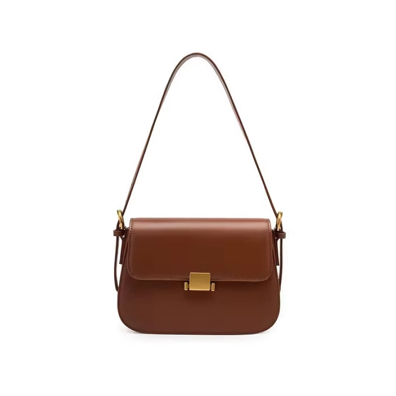 Bolso de hombro minimalista de piel auténtica
