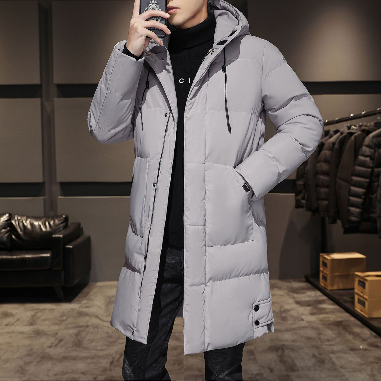 Ropa de trabajo gruesa y elegante, abrigo de algodón, ropa de invierno, plumón para hombre