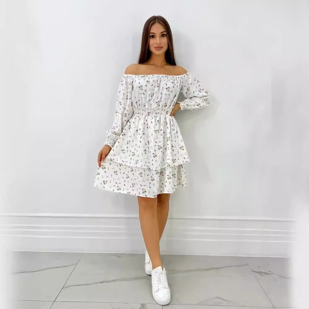 Vestido de fiesta de corte A con escote único para mujer