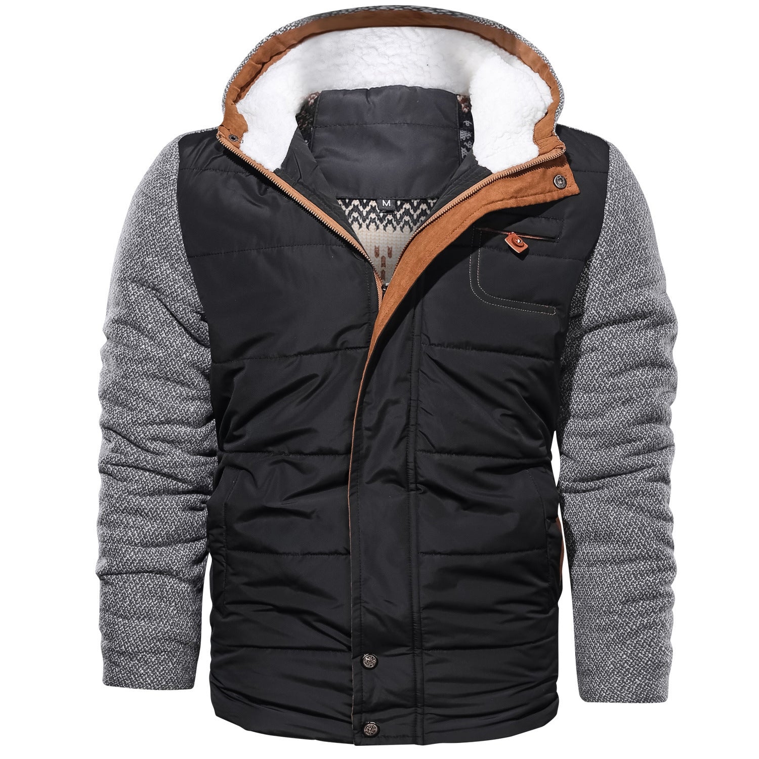 MOQ 200 Stück Gespleißte Herren-Baumwolljacke in Übergröße