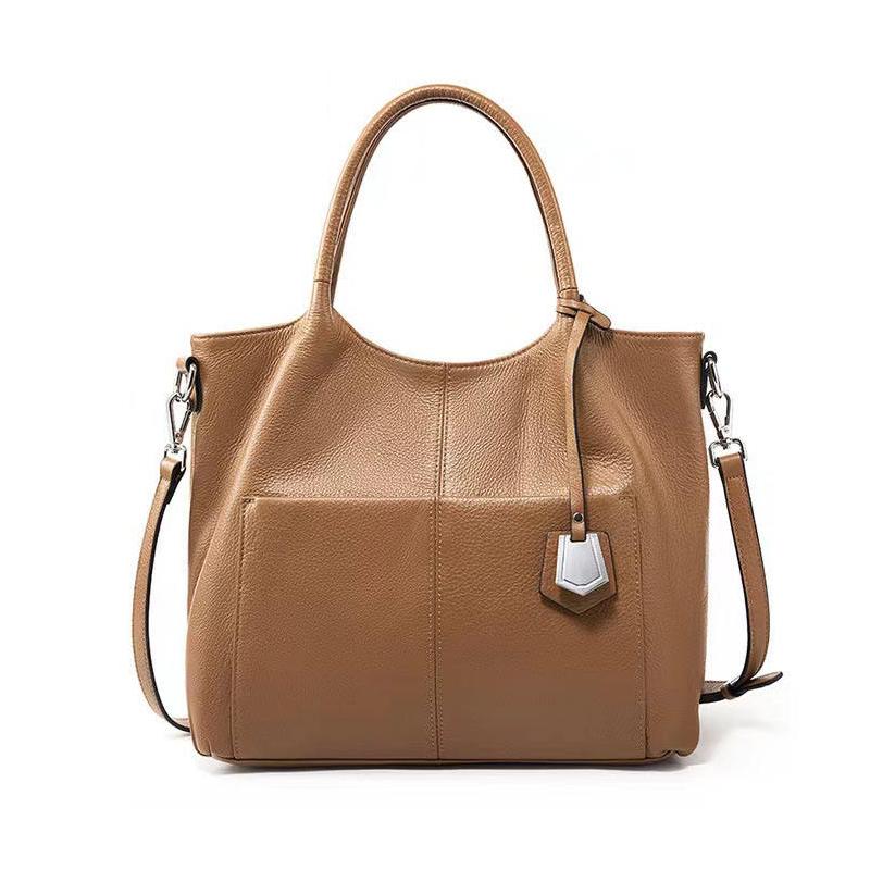 Bolso de mano de piel auténtica de gran capacidad para mujer