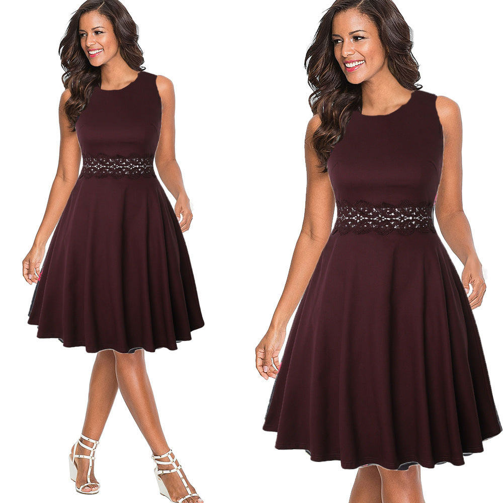 Vestido de encaje estilo europeo y americano