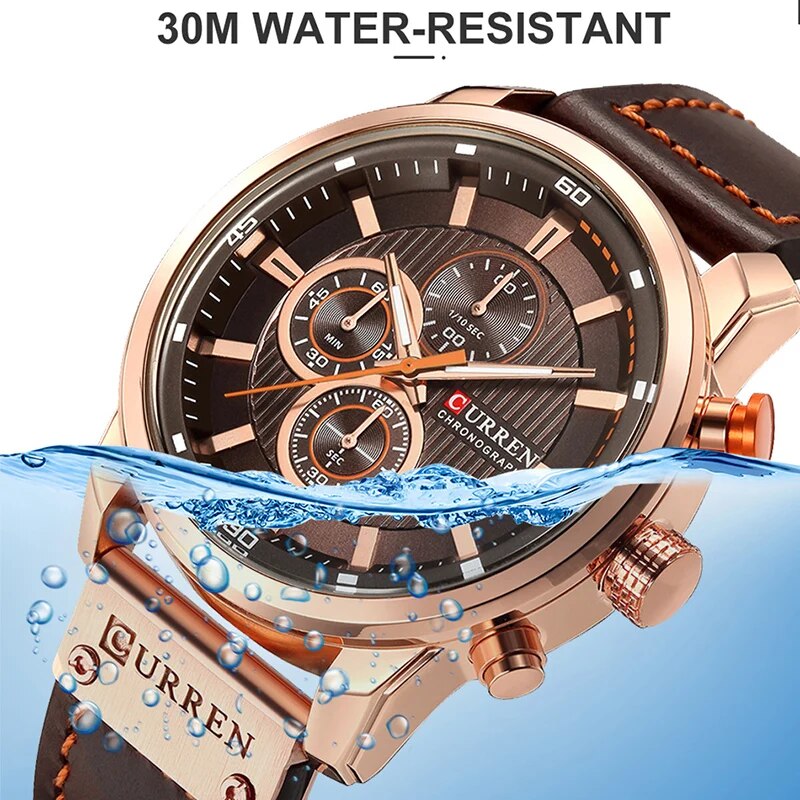 Sport-Chronograph für Herren aus Leder