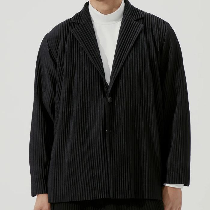 Blazer plisado de corte entallado para hombre