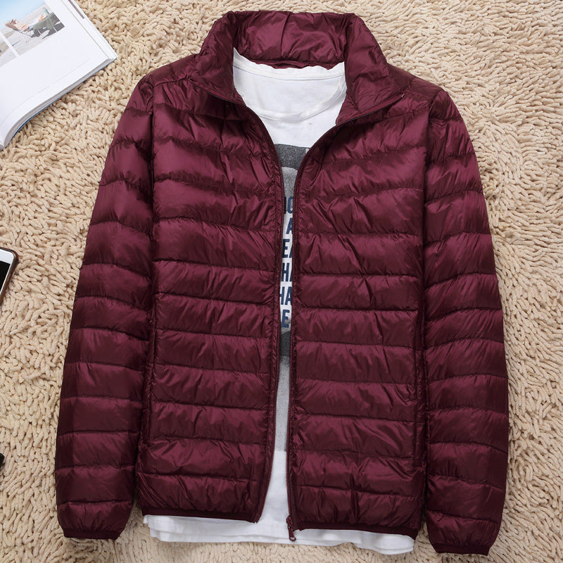 New Lightweight Stand-up Collar Down Jacket Men's Short White Duck Down Warm Fall Winter Coat