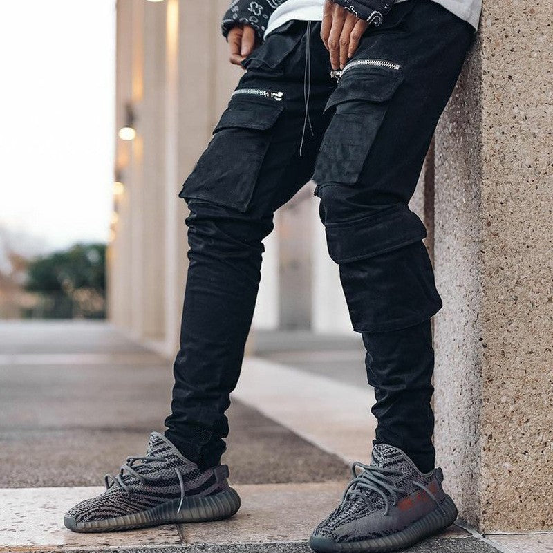 Schmal geschnittene Workwear-Freizeithose mit Knöchelschnürung für Herren