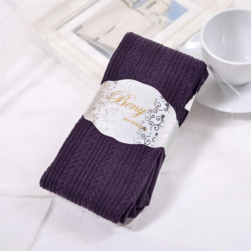 Medias cálidas de terciopelo a rayas