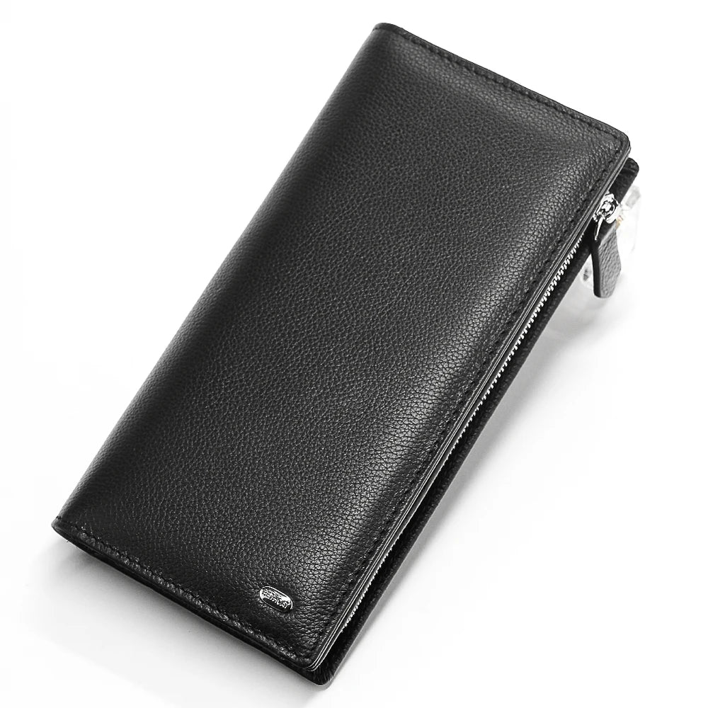 Cartera de cuero genuino de lujo – Tarjetero de tamaño grande