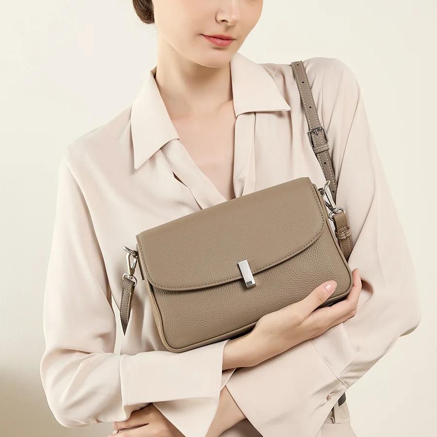 Umhängetasche für Damen aus echtem Leder