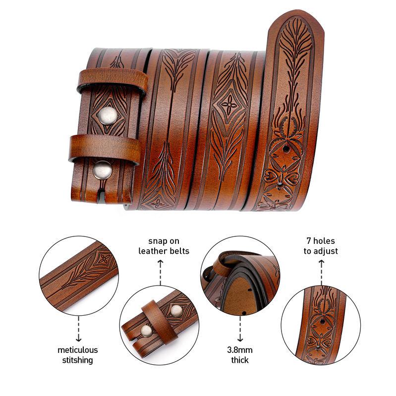 Western-Cowboygürtel aus echtem Leder im Vintage-Stil mit Prägung