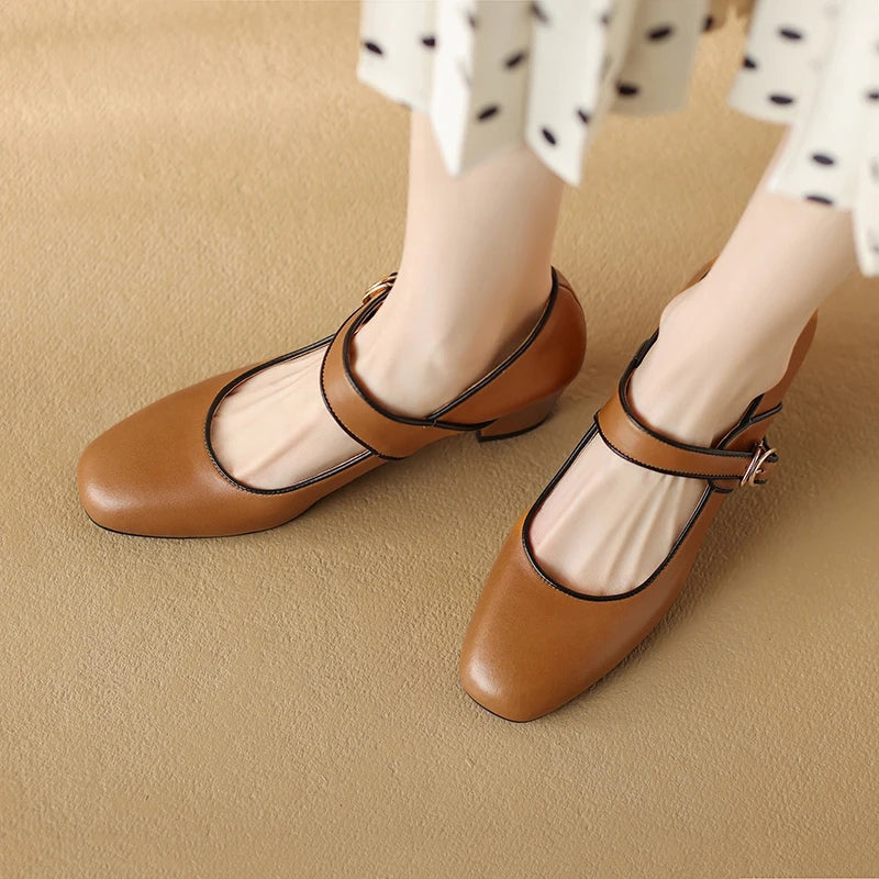 Elegante Mary Jane Heels aus echtem Leder für Damen