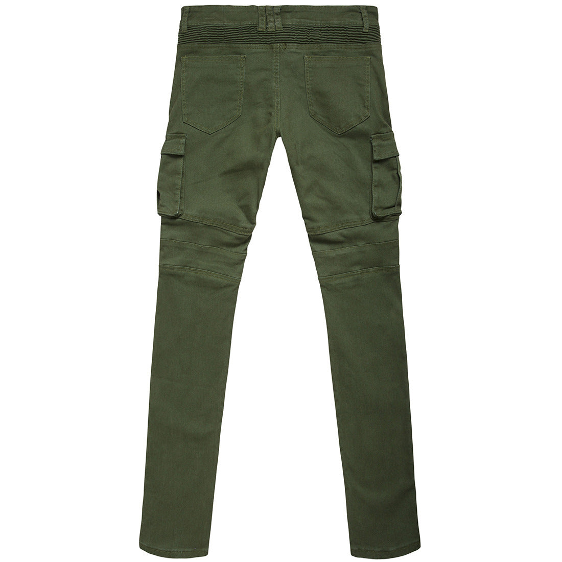 Trend Falten Stretch Füße Denim solide Hose