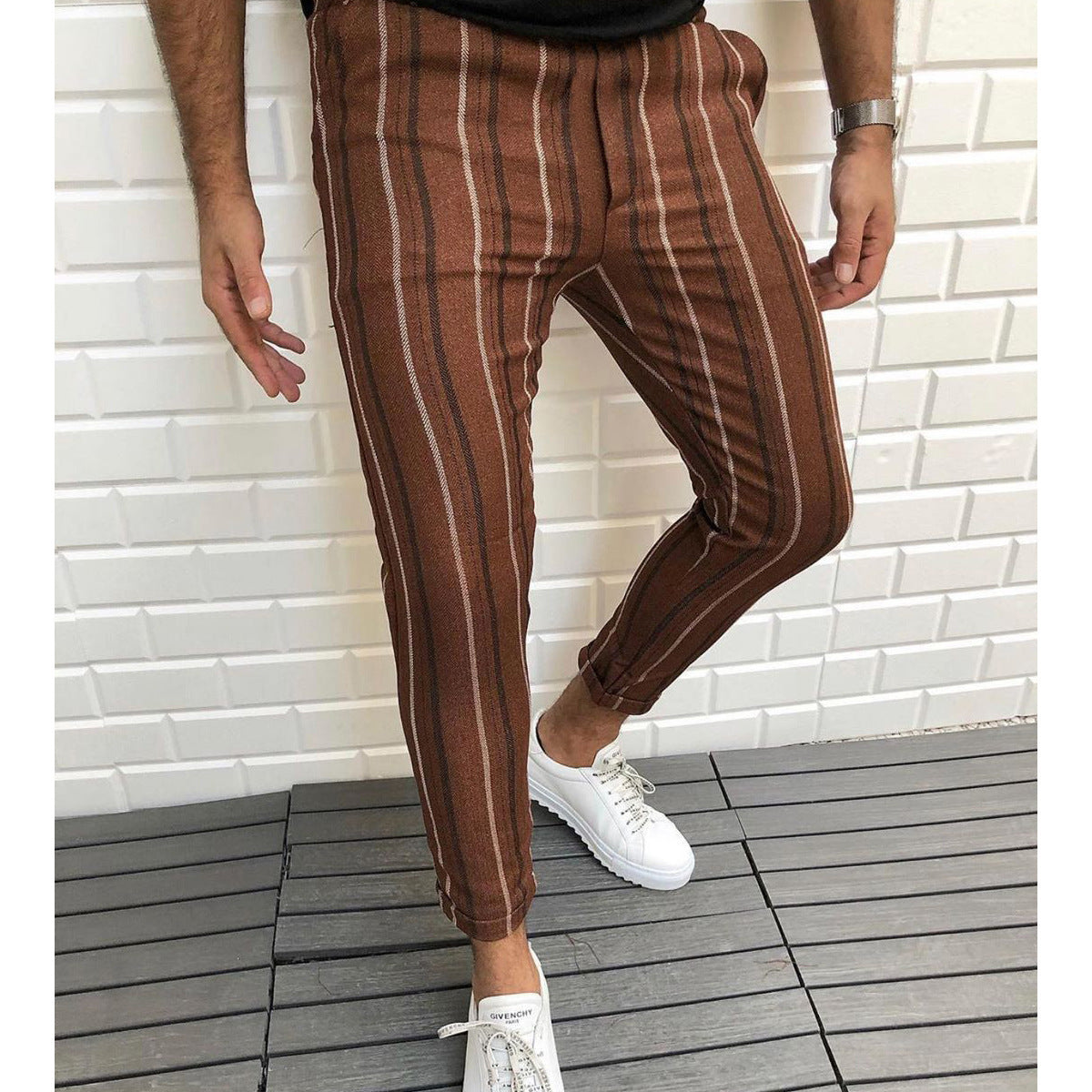Neue gestreifte bedruckte Freizeithose für Herren