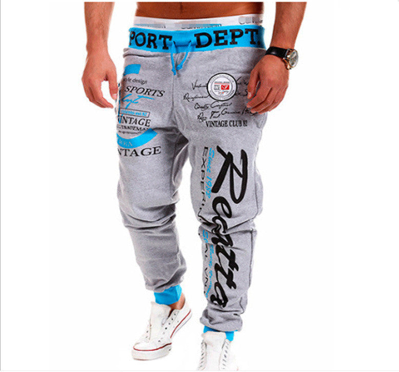 Lockere Jogginghose für Herren mit Kordelzug und elastischer Taille mit Buchstaben-Print