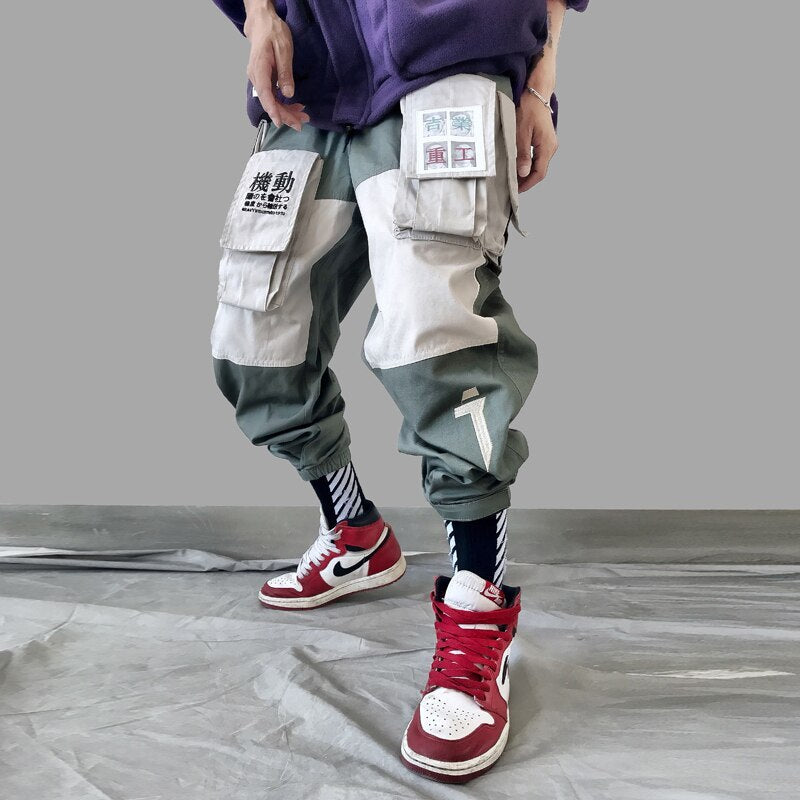 Neue männer Japanischen lose version von overalls mode für männer große größe nähte casual strahl hosen
