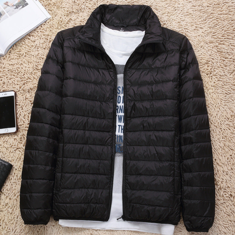 New Lightweight Stand-up Collar Down Jacket Men's Short White Duck Down Warm Fall Winter Coat