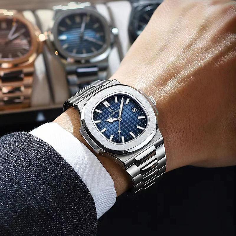Luxuriöse quadratische Quarz-Herrenuhr