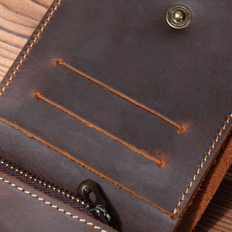 Business Retro First Layer Cowhide Coin Purse - Dazpy