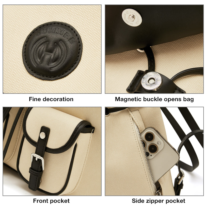 Mochila de piel sintética suave para mujer