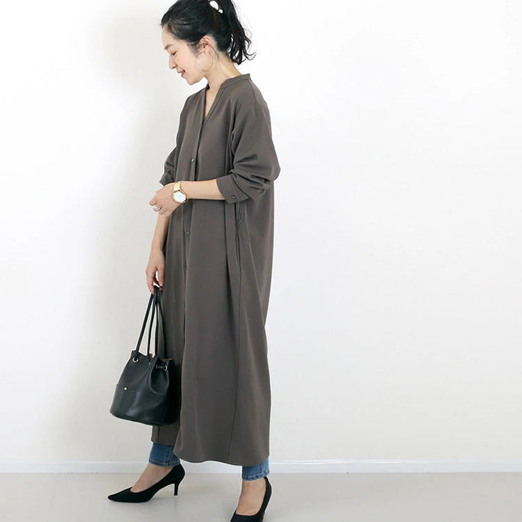 Vestido camisero de otoño-invierno para mujer