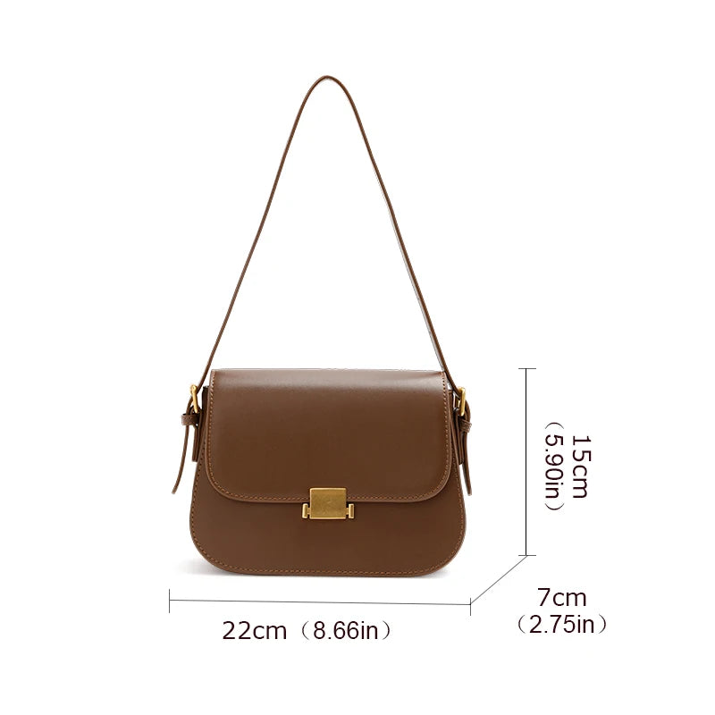 Stilvolle quadratische Retro-Umhängetasche für Damen – verstellbare Handtasche aus Rindsleder