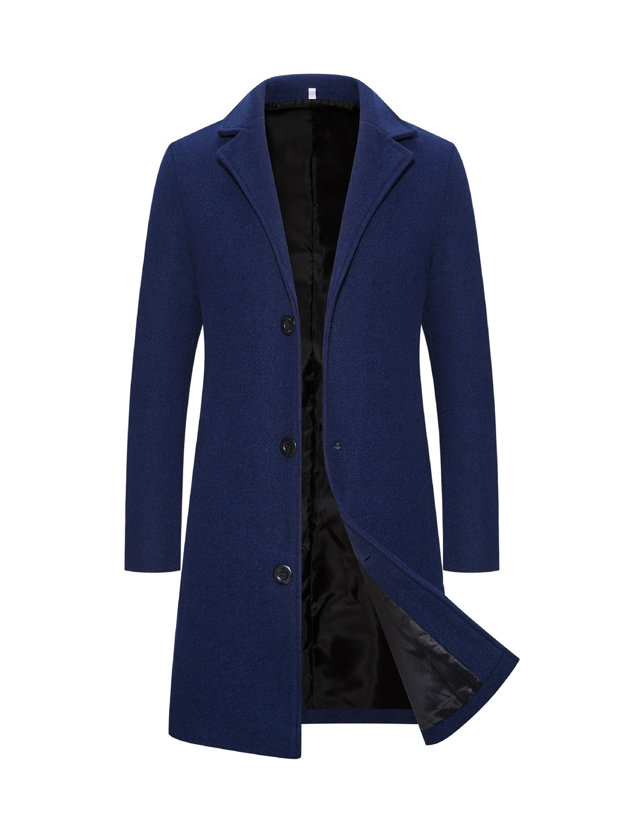 Herren Wollmantel Slim-Fit Mittellanger Trenchcoat