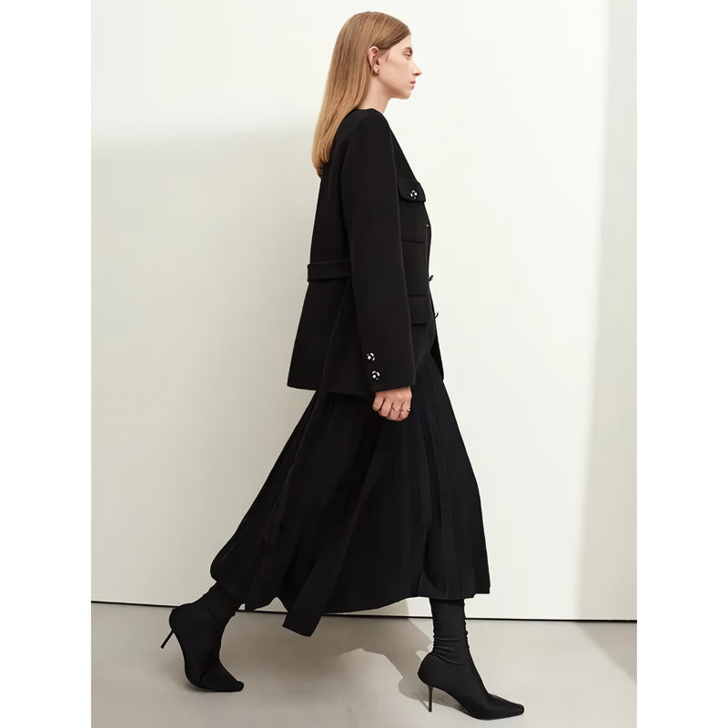 Minimalistischer Wollmantel für Damen