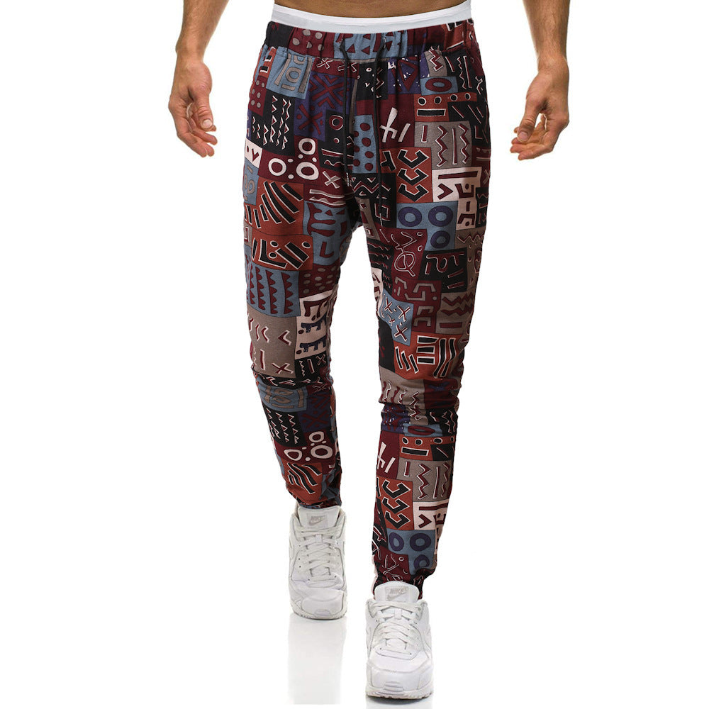 Trendy Retro Ethno Stil Baumwolle und Leinen Große Größen Casual Haremshose
