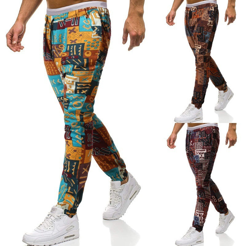 Trendy Retro Ethno Stil Baumwolle und Leinen Große Größen Casual Haremshose