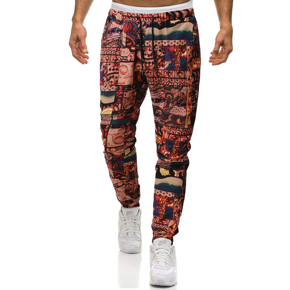 Trendy Retro Ethno Stil Baumwolle und Leinen Große Größen Casual Haremshose