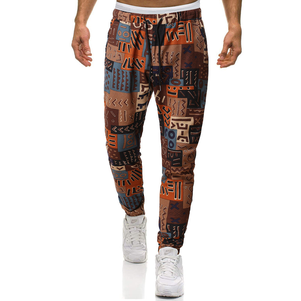 Trendy Retro Ethno Stil Baumwolle und Leinen Große Größen Casual Haremshose