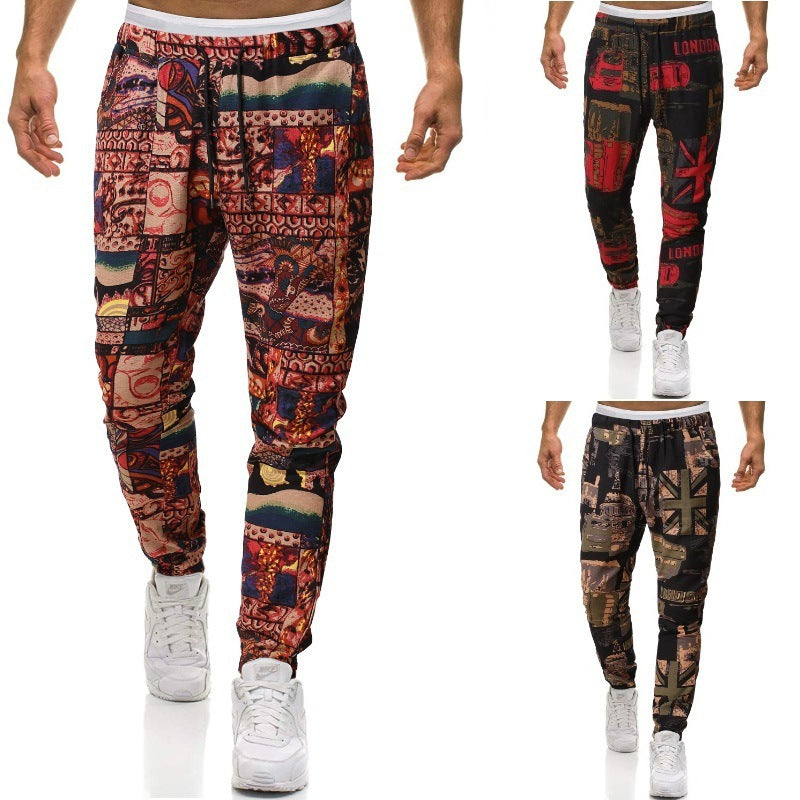 Trendy Retro Ethno Stil Baumwolle und Leinen Große Größen Casual Haremshose
