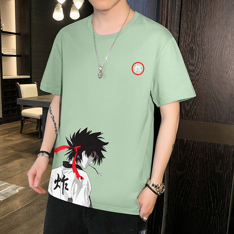 Short-sleeved T-shirt Men's Summer New Trend Hong Kong Style Clothes Tide Brand Half-sleeved