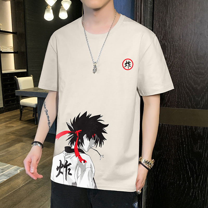 Short-sleeved T-shirt Men's Summer New Trend Hong Kong Style Clothes Tide Brand Half-sleeved