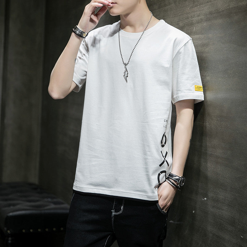 Camiseta de manga corta para hombre, nueva tendencia de verano para hombre, suelta y sencilla, compasiva, para estudiantes, marca Tide, ropa para hombre