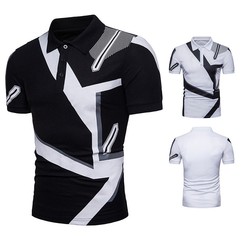 Lässiges Poloshirt mit geometrischem Aufdruck für Herren