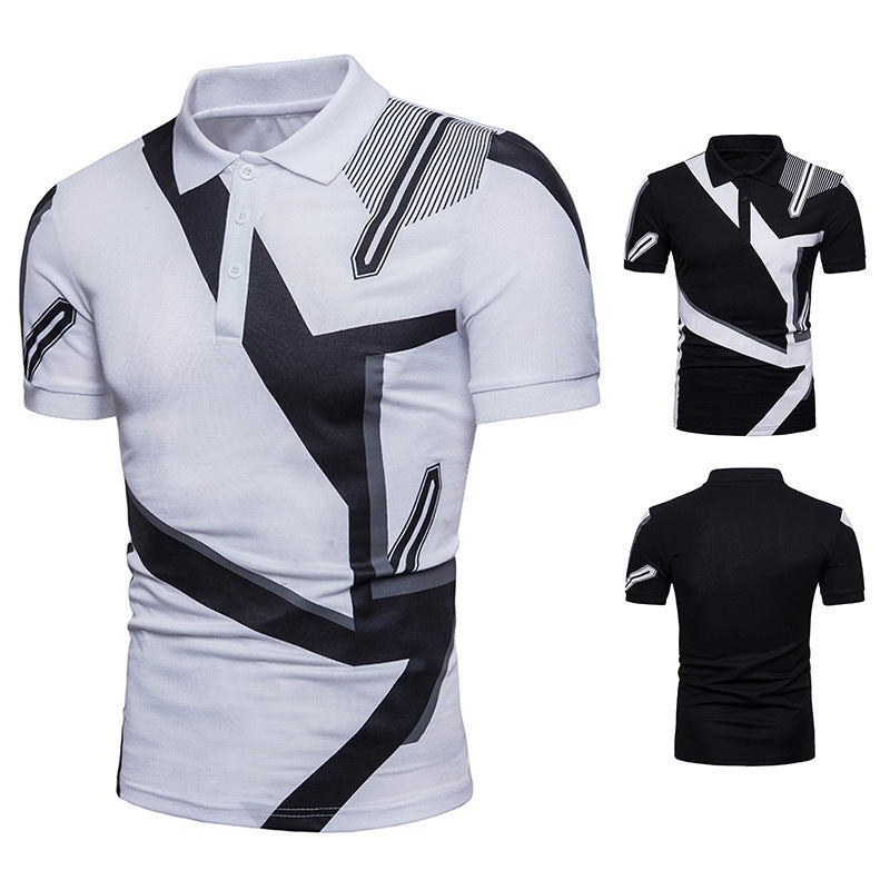Lässiges Poloshirt mit geometrischem Aufdruck für Herren