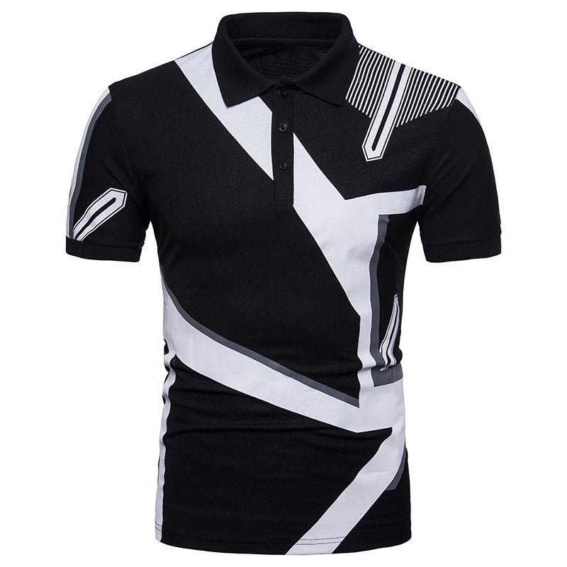 Lässiges Poloshirt mit geometrischem Aufdruck für Herren