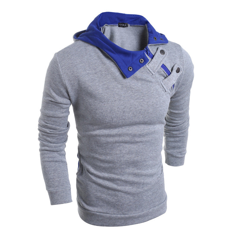Men'S Casual Sweater With Fleece Hooded Pullover